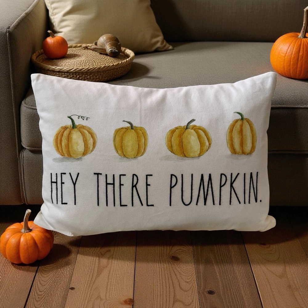 🍁Rae Dunn ‘Hey There Pumpkin’ Fall Autumn Pillow